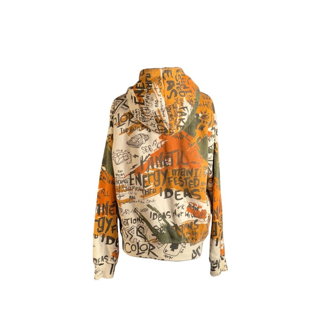 Vintage Another Hype Piece Graphic Design Hooded Sweatshirt Size Medium - Picture 5 of 11